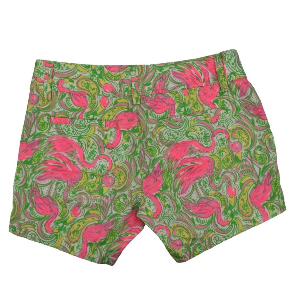 Lilly Pulitzer Callahan Shorts Womens 00 Resort White Hot Wings Flamingos - Picture 4 of 9